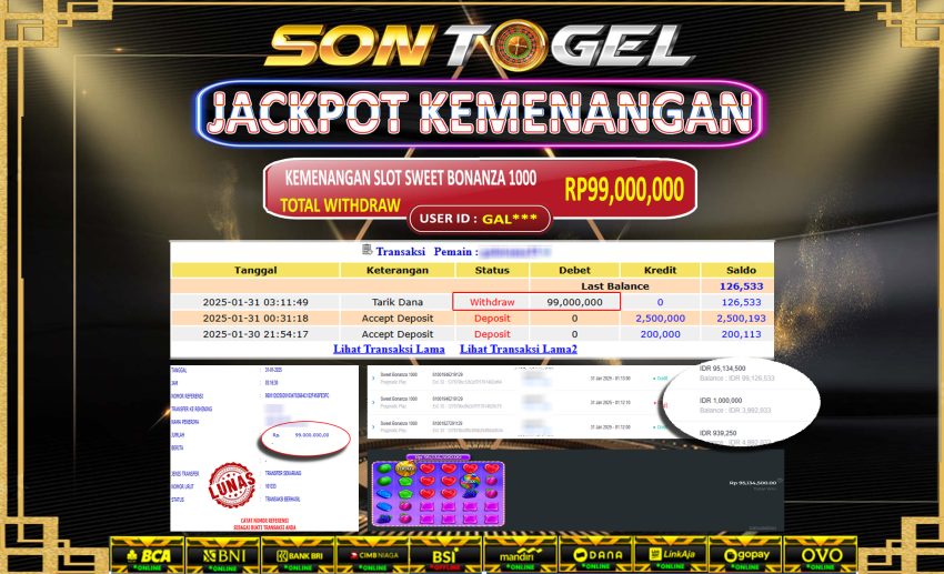 Bukti JP Sontogel kemenangan berapapun akan dibayarkan tuntas tanpa kekurangna sepersenpun langsung saja bermain disitus kami