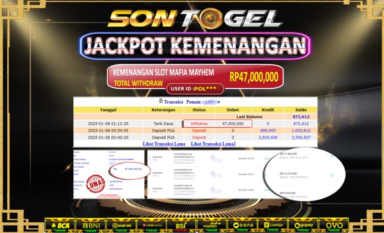 Bukti JP Sontogel kemenangan berapapun akan dibayarkan tuntas tanpa kekurangna sepersenpun langsung saja bermain disitus kami