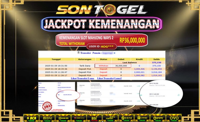 Bukti JP Sontogel kemenangan berapapun akan dibayarkan tuntas tanpa kekurangna sepersenpun langsung saja bermain disitus kami