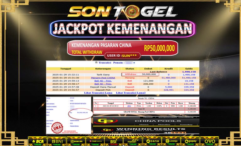 Bukti JP Sontogel kemenangan berapapun akan dibayarkan tuntas tanpa kekurangna sepersenpun langsung saja bermain disitus kami