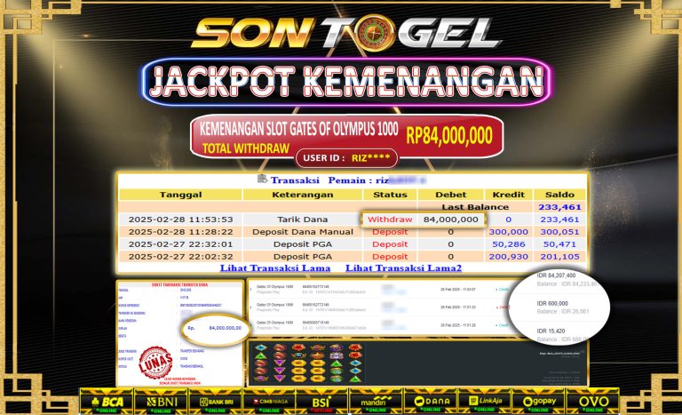 Bukti JP Sontogel kemenangan berapapun akan dibayarkan tuntas tanpa kekurangna sepersenpun langsung saja bermain disitus kami