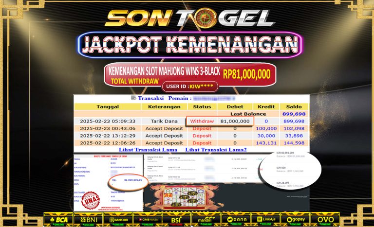 Bukti JP Sontogel kemenangan berapapun akan dibayarkan tuntas tanpa kekurangna sepersenpun langsung saja bermain disitus kami