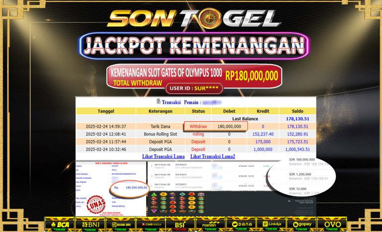 Bukti JP Sontogel kemenangan berapapun akan dibayarkan tuntas tanpa kekurangna sepersenpun langsung saja bermain disitus kami