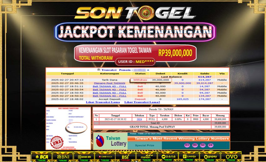 Bukti JP Sontogel kemenangan berapapun akan dibayarkan tuntas tanpa kekurangna sepersenpun langsung saja bermain disitus kami