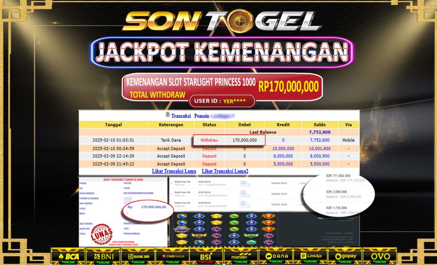 Bukti JP Sontogel kemenangan berapapun akan dibayarkan tuntas tanpa kekurangna sepersenpun langsung saja bermain disitus kami