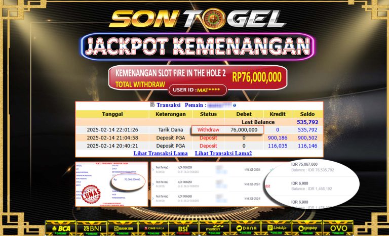 Bukti JP Sontogel kemenangan berapapun akan dibayarkan tuntas tanpa kekurangna sepersenpun langsung saja bermain disitus kami