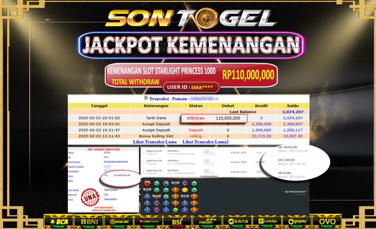 Bukti JP Sontogel kemenangan berapapun akan dibayarkan tuntas tanpa kekurangna sepersenpun langsung saja bermain disitus kami