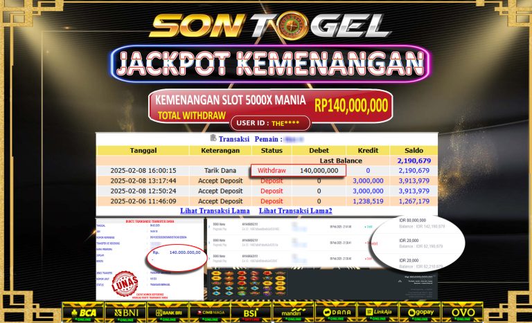 Bukti JP Sontogel kemenangan berapapun akan dibayarkan tuntas tanpa kekurangna sepersenpun langsung saja bermain disitus kami