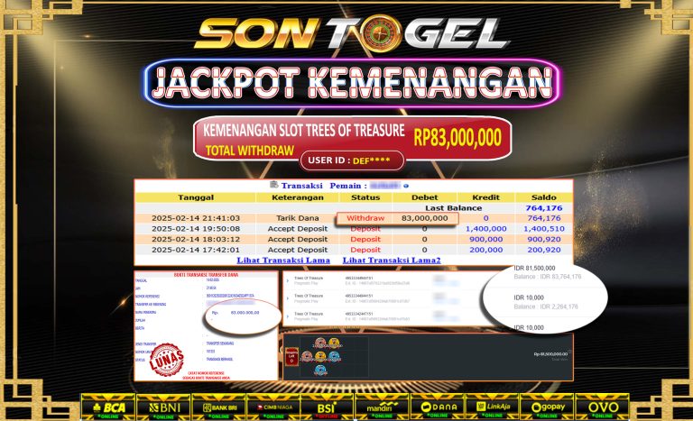 Bukti JP Sontogel kemenangan berapapun akan dibayarkan tuntas tanpa kekurangna sepersenpun langsung saja bermain disitus kami