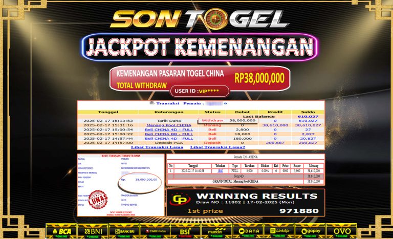 Bukti JP Sontogel kemenangan berapapun akan dibayarkan tuntas tanpa kekurangna sepersenpun langsung saja bermain disitus kami