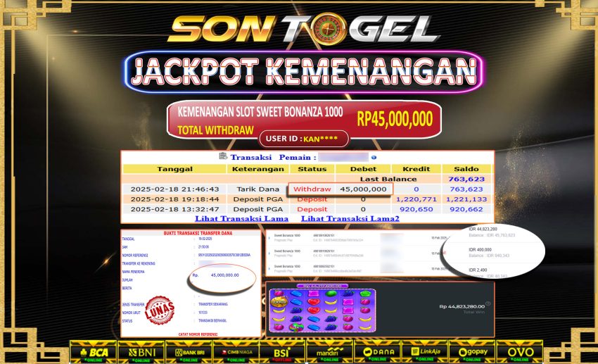 Bukti JP Sontogel kemenangan berapapun akan dibayarkan tuntas tanpa kekurangna sepersenpun langsung saja bermain disitus kami