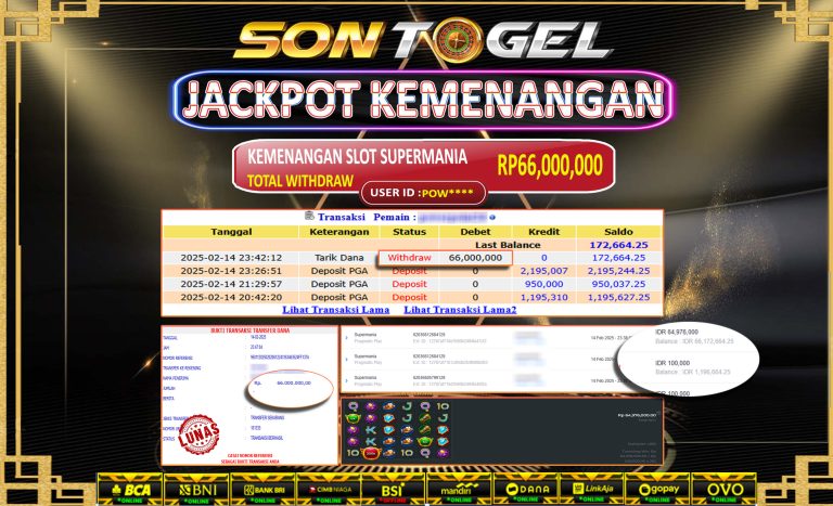 Bukti JP Sontogel kemenangan berapapun akan dibayarkan tuntas tanpa kekurangna sepersenpun langsung saja bermain disitus kami