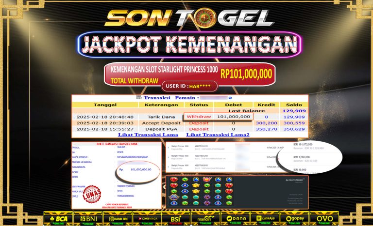 Bukti JP Sontogel kemenangan berapapun akan dibayarkan tuntas tanpa kekurangna sepersenpun langsung saja bermain disitus kami