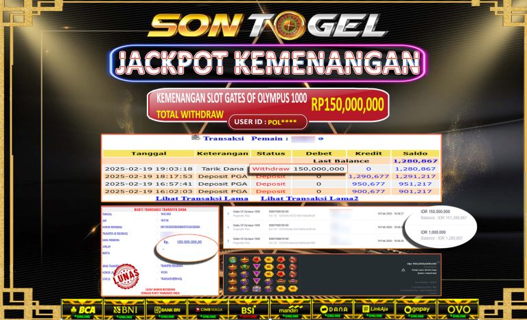 Bukti JP Sontogel kemenangan berapapun akan dibayarkan tuntas tanpa kekurangna sepersenpun langsung saja bermain disitus kami