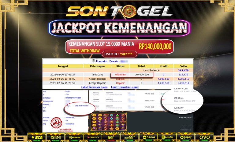 Bukti JP Sontogel kemenangan berapapun akan dibayarkan tuntas tanpa kekurangna sepersenpun langsung saja bermain disitus kami