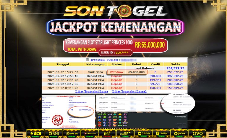 Bukti JP Sontogel kemenangan berapapun akan dibayarkan tuntas tanpa kekurangna sepersenpun langsung saja bermain disitus kami