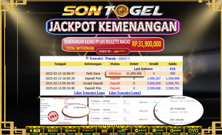 Bukti JP Sontogel kemenangan berapapun akan dibayarkan tuntas tanpa kekurangna sepersenpun langsung saja bermain disitus kami