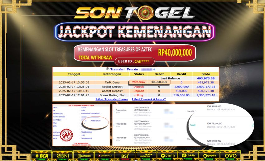 Bukti JP Sontogel kemenangan berapapun akan dibayarkan tuntas tanpa kekurangna sepersenpun langsung saja bermain disitus kami