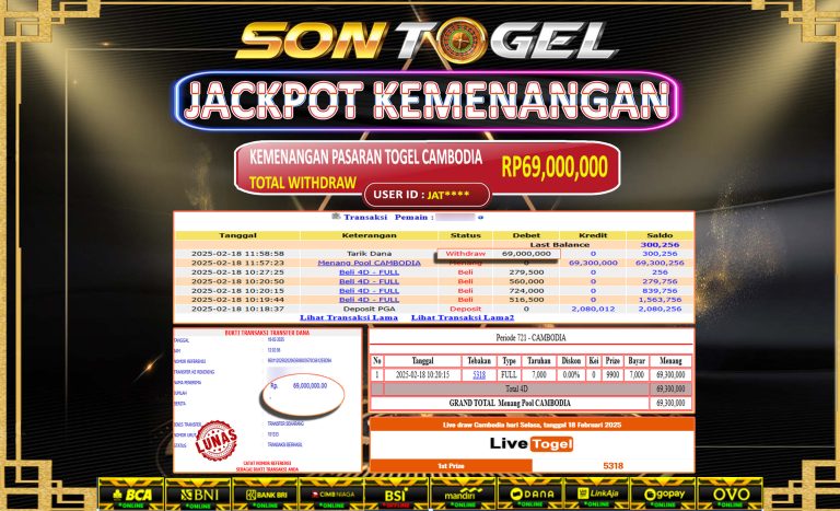 Bukti JP Sontogel kemenangan berapapun akan dibayarkan tuntas tanpa kekurangna sepersenpun langsung saja bermain disitus kami