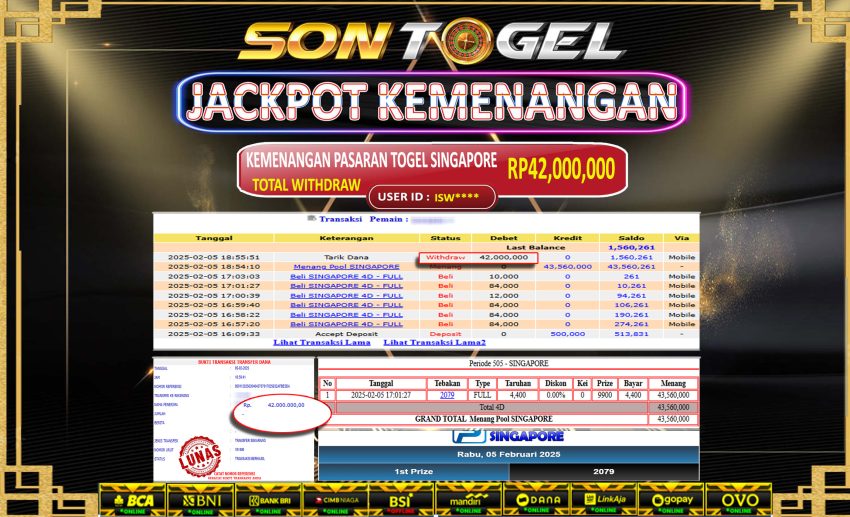 Bukti JP Sontogel kemenangan berapapun akan dibayarkan tuntas tanpa kekurangna sepersenpun langsung saja bermain disitus kami