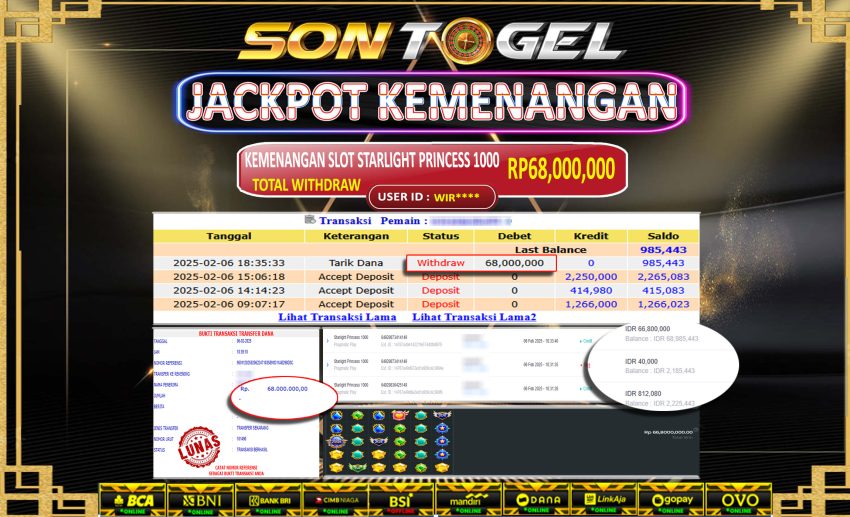 Bukti JP Sontogel kemenangan berapapun akan dibayarkan tuntas tanpa kekurangna sepersenpun langsung saja bermain disitus kami