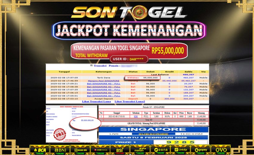 Bukti JP Sontogel kemenangan berapapun akan dibayarkan tuntas tanpa kekurangna sepersenpun langsung saja bermain disitus kami