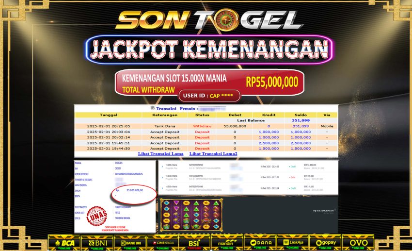 Bukti JP Sontogel kemenangan berapapun akan dibayarkan tuntas tanpa kekurangna sepersenpun langsung saja bermain disitus kami