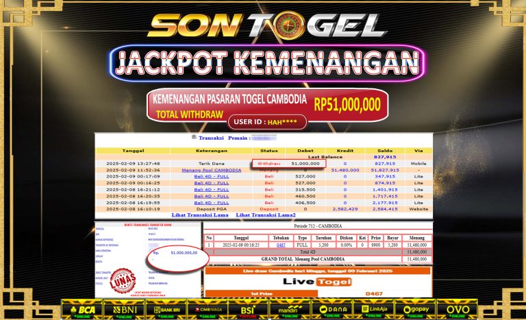 Bukti JP Sontogel kemenangan berapapun akan dibayarkan tuntas tanpa kekurangna sepersenpun langsung saja bermain disitus kami