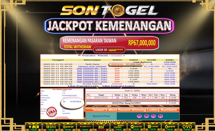 Bukti JP Sontogel kemenangan berapapun akan dibayarkan tuntas tanpa kekurangna sepersenpun langsung saja bermain disitus kami