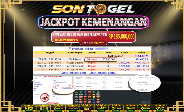 Bukti JP Sontogel kemenangan berapapun akan dibayarkan tuntas tanpa kekurangna sepersenpun langsung saja bermain disitus kami