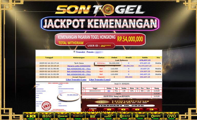 Bukti JP Sontogel kemenangan berapapun akan dibayarkan tuntas tanpa kekurangna sepersenpun langsung saja bermain disitus kami