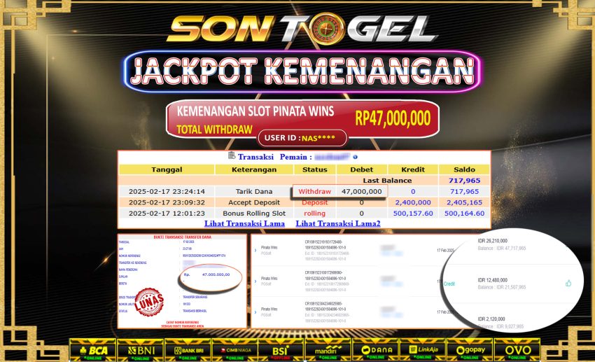 Bukti JP Sontogel kemenangan berapapun akan dibayarkan tuntas tanpa kekurangna sepersenpun langsung saja bermain disitus kami