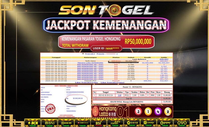 Bukti JP Sontogel kemenangan berapapun akan dibayarkan tuntas tanpa kekurangna sepersenpun langsung saja bermain disitus kami