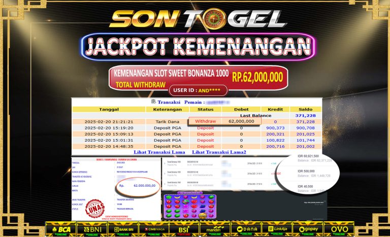 Bukti JP Sontogel kemenangan berapapun akan dibayarkan tuntas tanpa kekurangna sepersenpun langsung saja bermain disitus kami