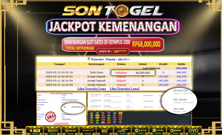 Bukti JP Sontogel kemenangan berapapun akan dibayarkan tuntas tanpa kekurangna sepersenpun langsung saja bermain disitus kami