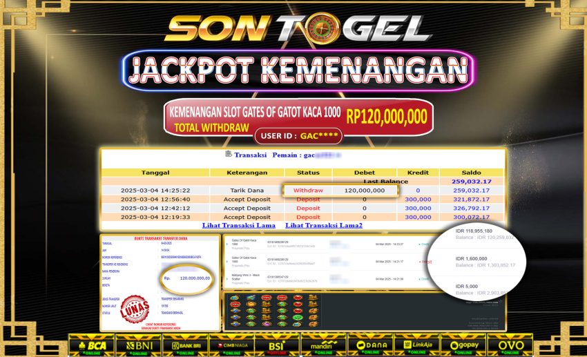 Bukti JP Sontogel kemenangan berapapun akan dibayarkan tuntas tanpa kekurangna sepersenpun langsung saja bermain disitus kami