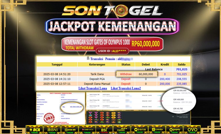 Bukti JP Sontogel kemenangan berapapun akan dibayarkan tuntas tanpa kekurangna sepersenpun langsung saja bermain disitus kami