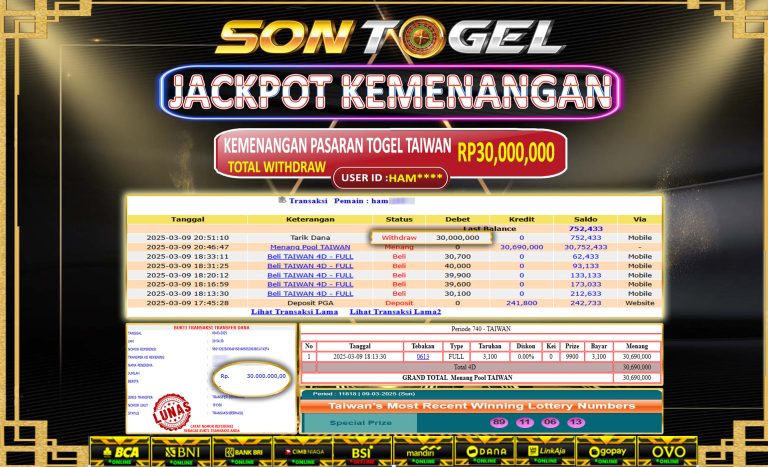 Bukti JP Sontogel kemenangan berapapun akan dibayarkan tuntas tanpa kekurangna sepersenpun langsung saja bermain disitus kami