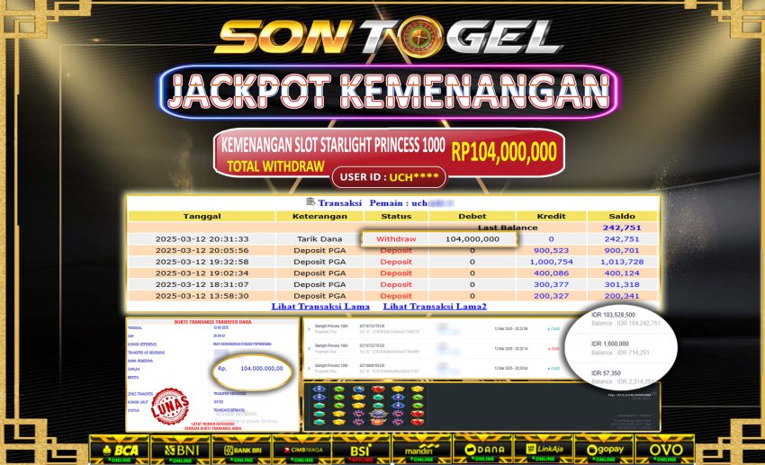 Bukti JP Sontogel kemenangan berapapun akan dibayarkan tuntas tanpa kekurangna sepersenpun langsung saja bermain disitus kami