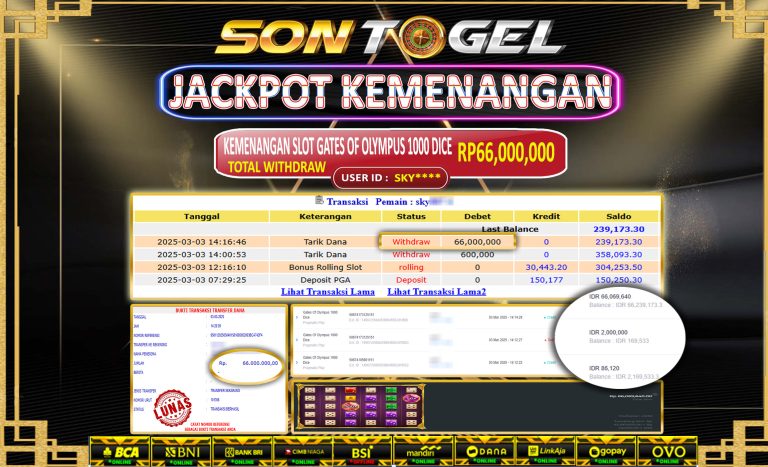 Bukti JP Sontogel kemenangan berapapun akan dibayarkan tuntas tanpa kekurangna sepersenpun langsung saja bermain disitus kami