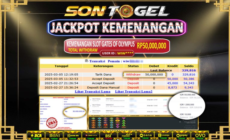 Bukti JP Sontogel kemenangan berapapun akan dibayarkan tuntas tanpa kekurangna sepersenpun langsung saja bermain disitus kami