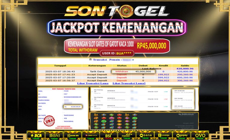 Bukti JP Sontogel kemenangan berapapun akan dibayarkan tuntas tanpa kekurangna sepersenpun langsung saja bermain disitus kami