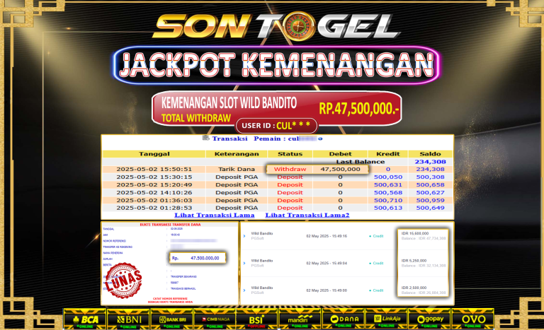 Bukti JP Sontogel kemenangan berapapun akan dibayarkan tuntas tanpa kekurangan sepersenpun langsung saja bermain disitus kami