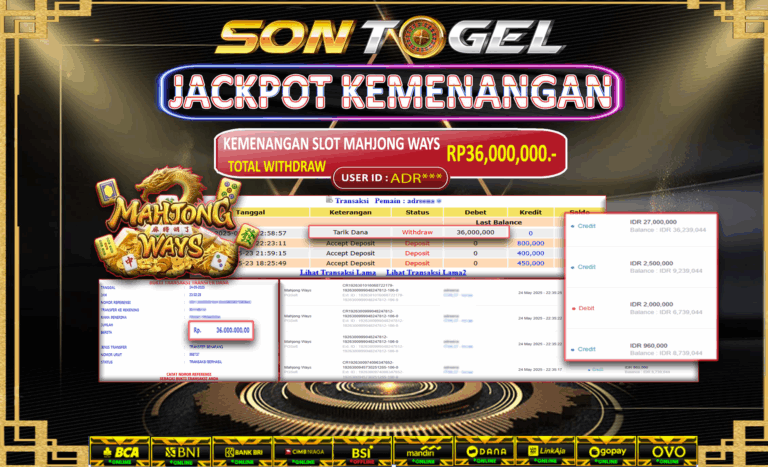 Bukti JP Sontogel kemenangan berapapun akan dibayarkan tuntas tanpa kekurangan sepersenpun langsung saja bermain disitus kami