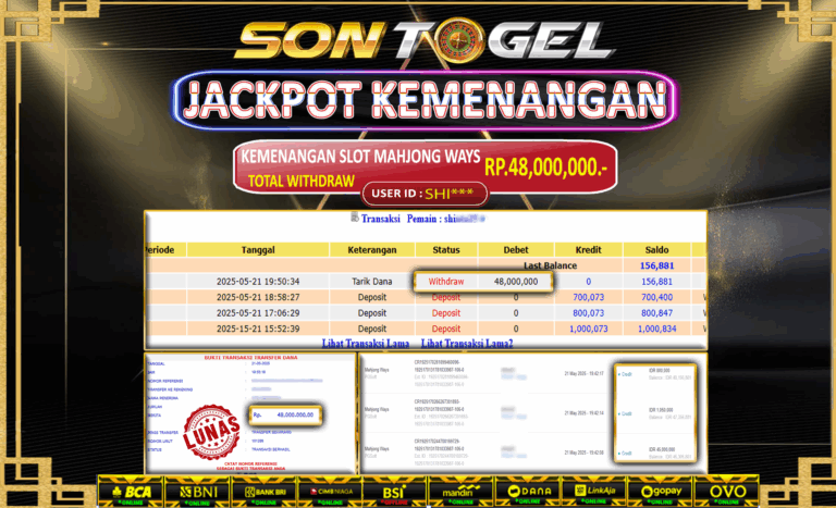 Bukti JP Sontogel kemenangan berapapun akan dibayarkan tuntas tanpa kekurangan sepersenpun langsung saja bermain disitus kami