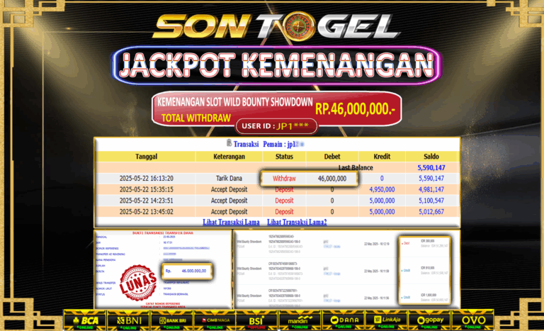 Bukti JP Sontogel kemenangan berapapun akan dibayarkan tuntas tanpa kekurangan sepersenpun langsung saja bermain disitus kami