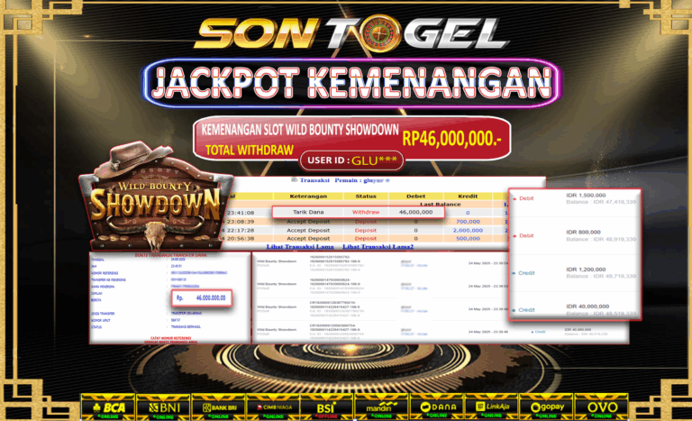 Bukti JP Sontogel kemenangan berapapun akan dibayarkan tuntas tanpa kekurangan sepersenpun langsung saja bermain disitus kami
