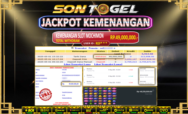 Bukti JP Sontogel kemenangan berapapun akan dibayarkan tuntas tanpa kekurangan sepersenpun langsung saja bermain disitus kami