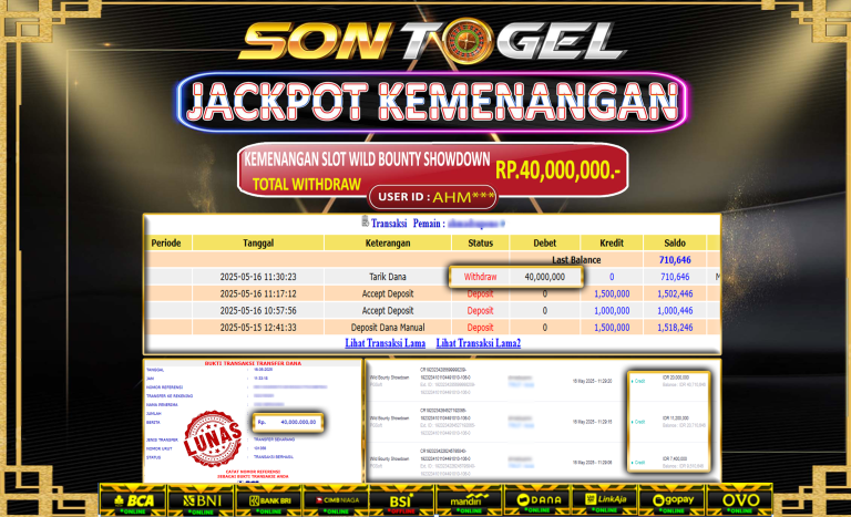 Bukti JP Sontogel kemenangan berapapun akan dibayarkan tuntas tanpa kekurangan sepersenpun langsung saja bermain disitus kami