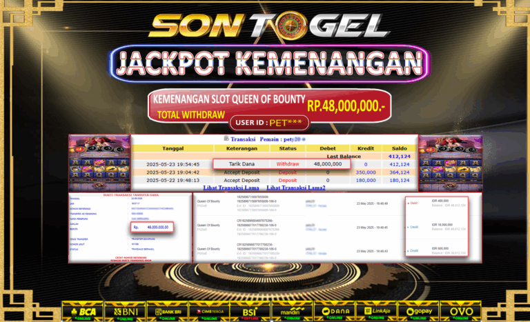 Bukti JP Sontogel kemenangan berapapun akan dibayarkan tuntas tanpa kekurangan sepersenpun langsung saja bermain disitus kami